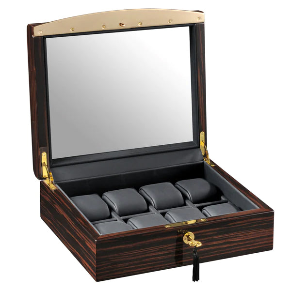 Volta Black Leather Watch Box & Jewelry Storage Box