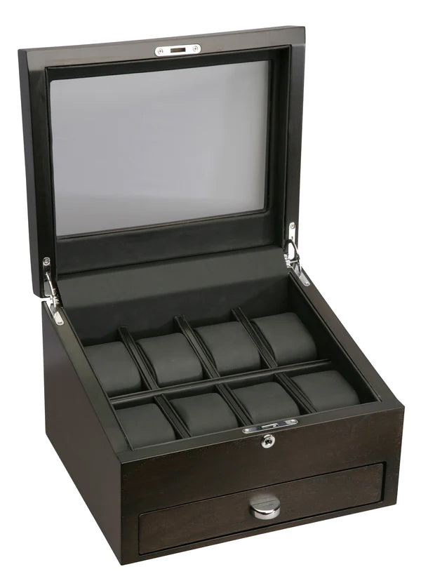 Volta Rustic Brown 8 Wood Watch Case With Extra Storage