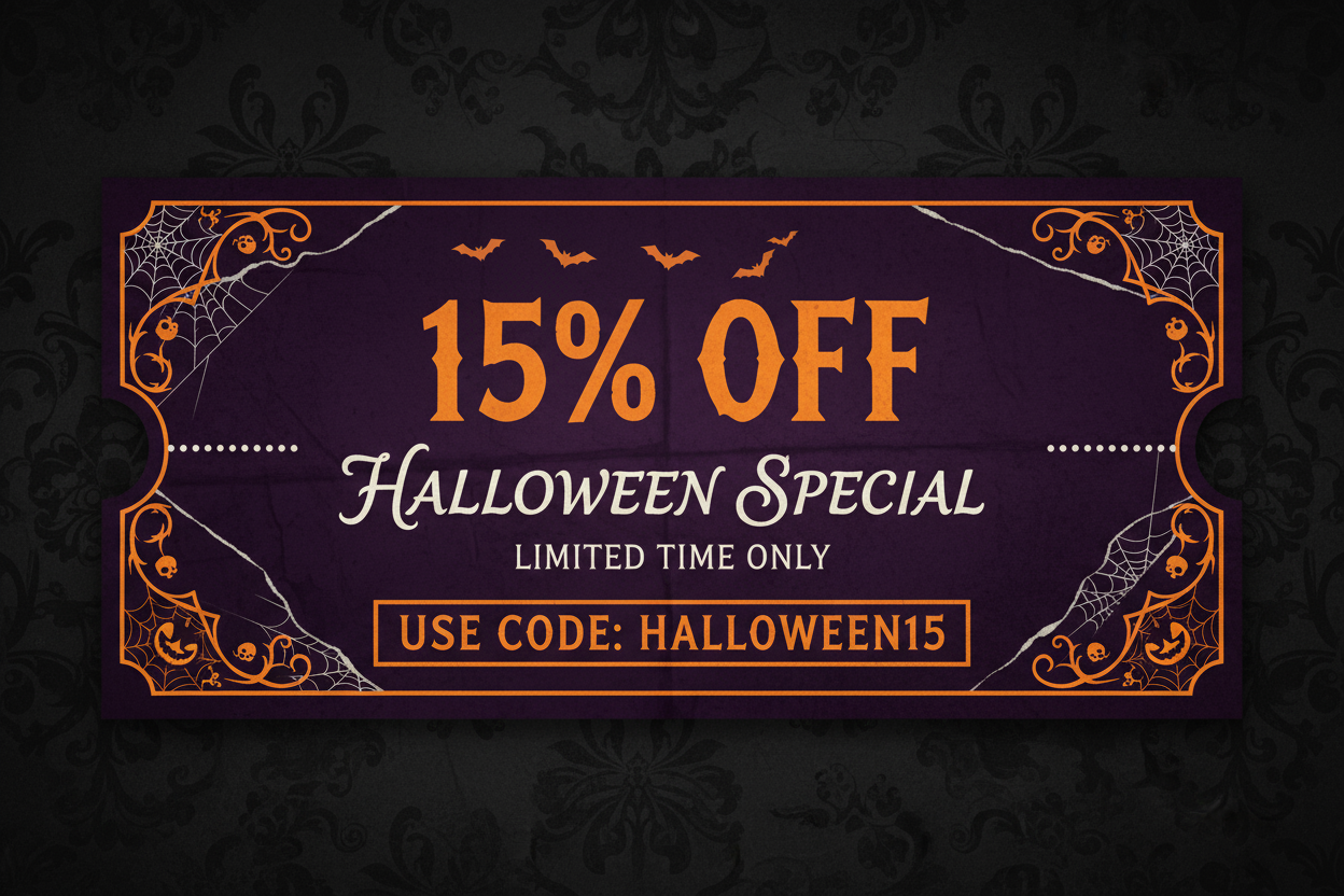 Halloween 15% Off Coupon