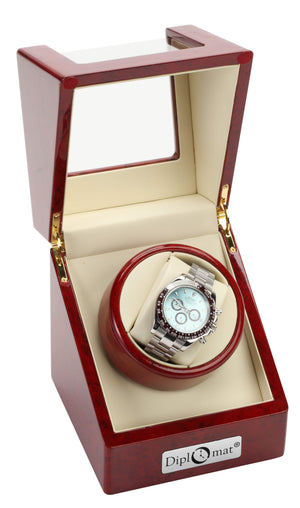 Rosewood Single Watch Winder For Large Faced Watches by WatchBoxCo