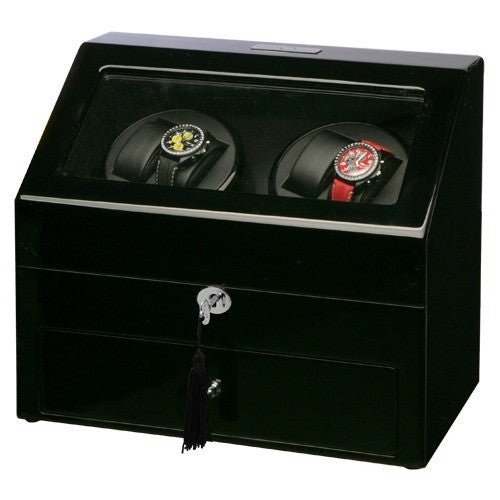 
                  
                    Piano Black Four Watch Winder With Extra Storage
                  
                