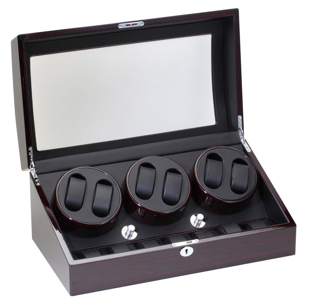 Diplomat Ebony Wood Six Watch Winder - Watch Box Co. - 1