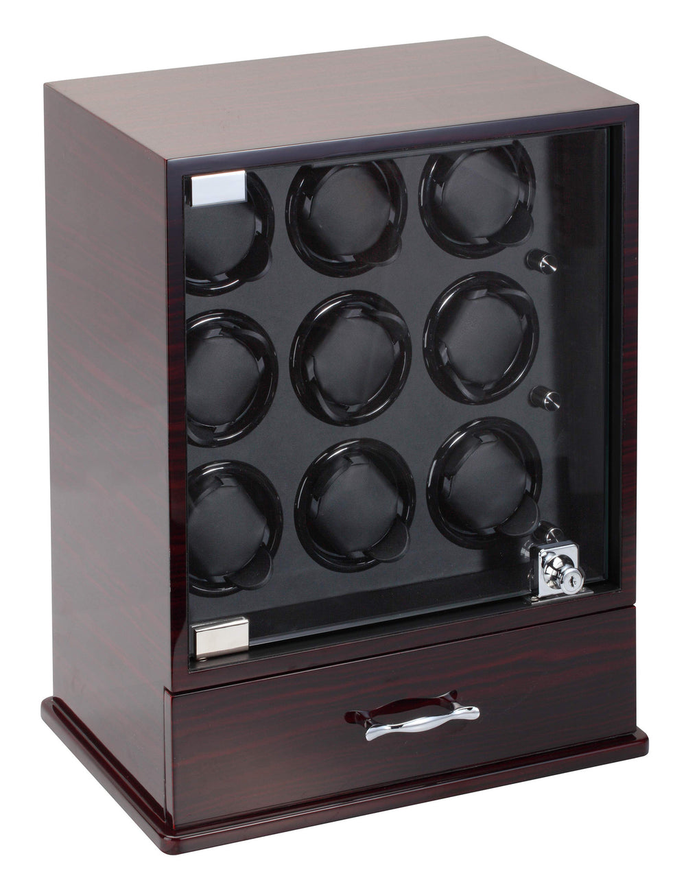 Diplomat Estate Collection Ebony Wood Nine Watch Winder - Watch Box Co. - 1