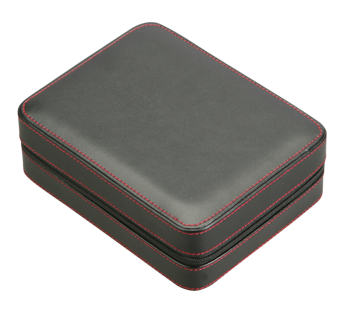 Diplomat Black Leather 4 Watch Travel Case - Watch Box Co. - 2