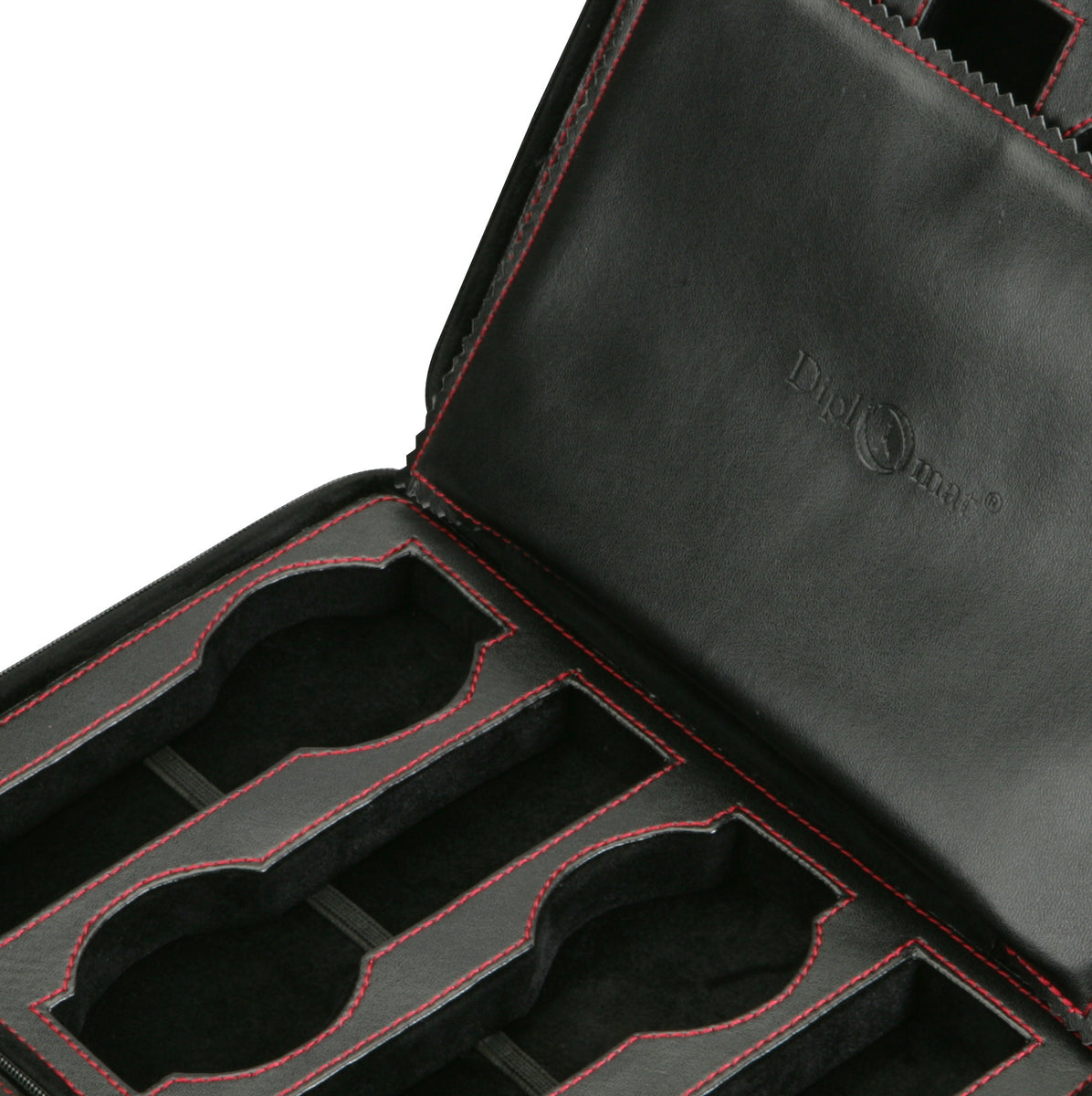 Diplomat Black Leather 2 Watch Travel Case – Watch Box Co.