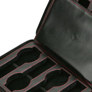 Diplomat Black Leather 8 Watch Travel Case - Watch Box Co. - 3