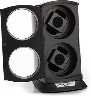 Diplomat Matte Black Double Watch Winder Tower