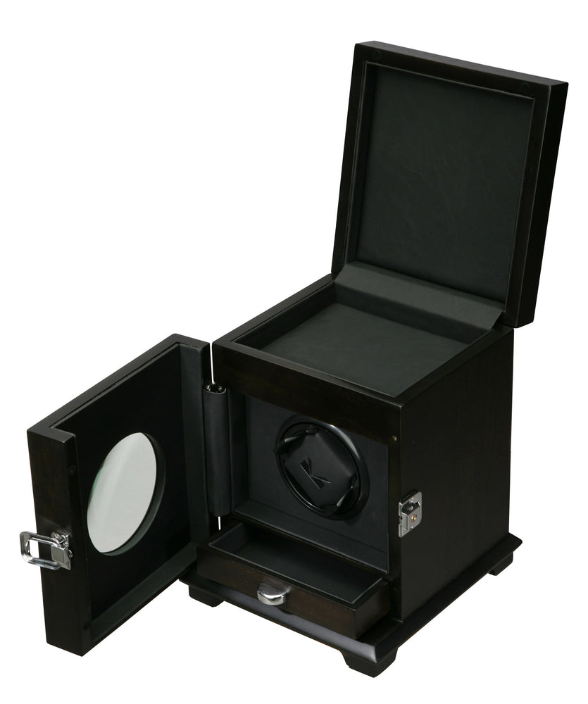 Volta Rustic Brown Single Watch Winder w/ Storage - Watch Box Co. - 1