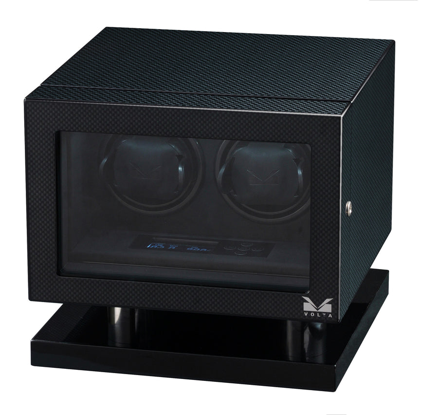Volta Carbon Fiber Double Watch Winder - Watch Box Co. - 1
