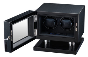 Volta Carbon Fiber Double Watch Winder - Watch Box Co. - 1