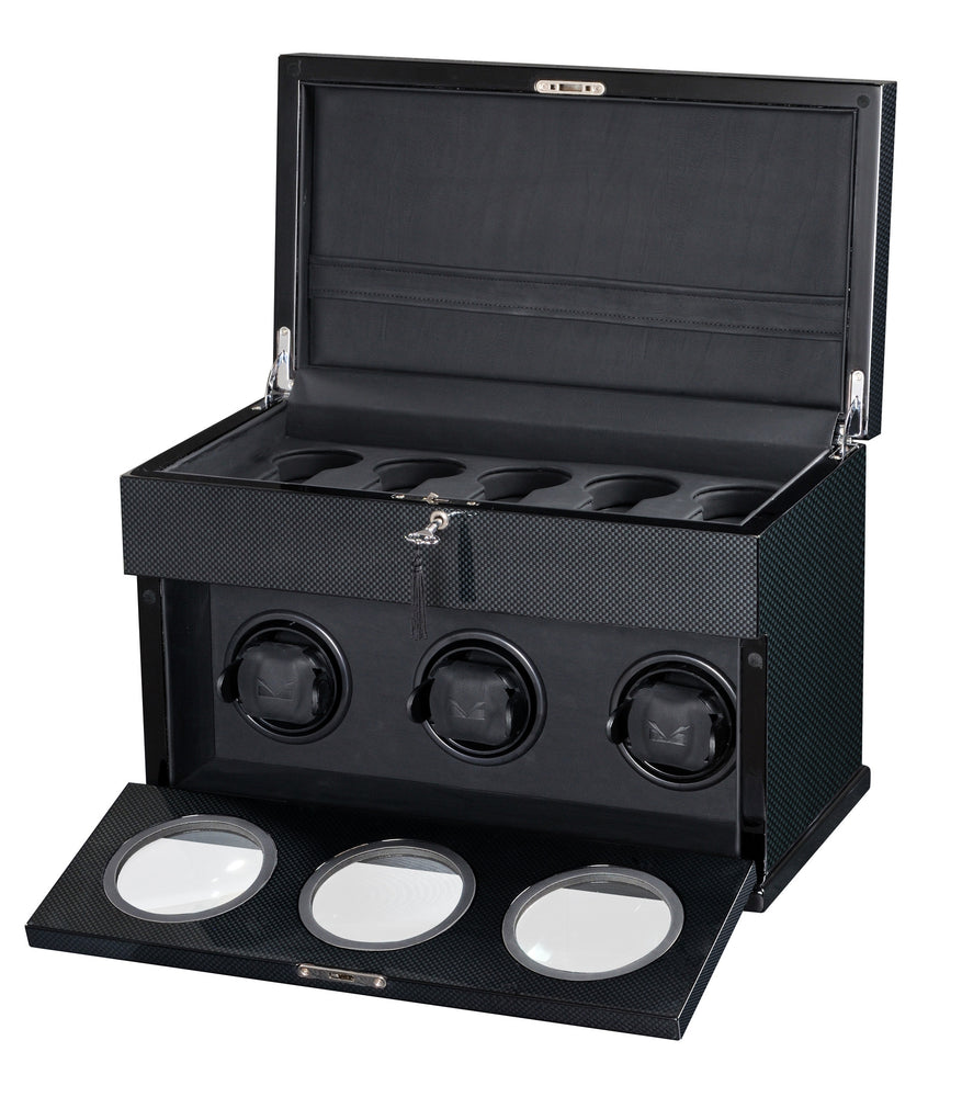 Volta Carbon Fiber 3 Watch Winder - Watch Box Co. - 1