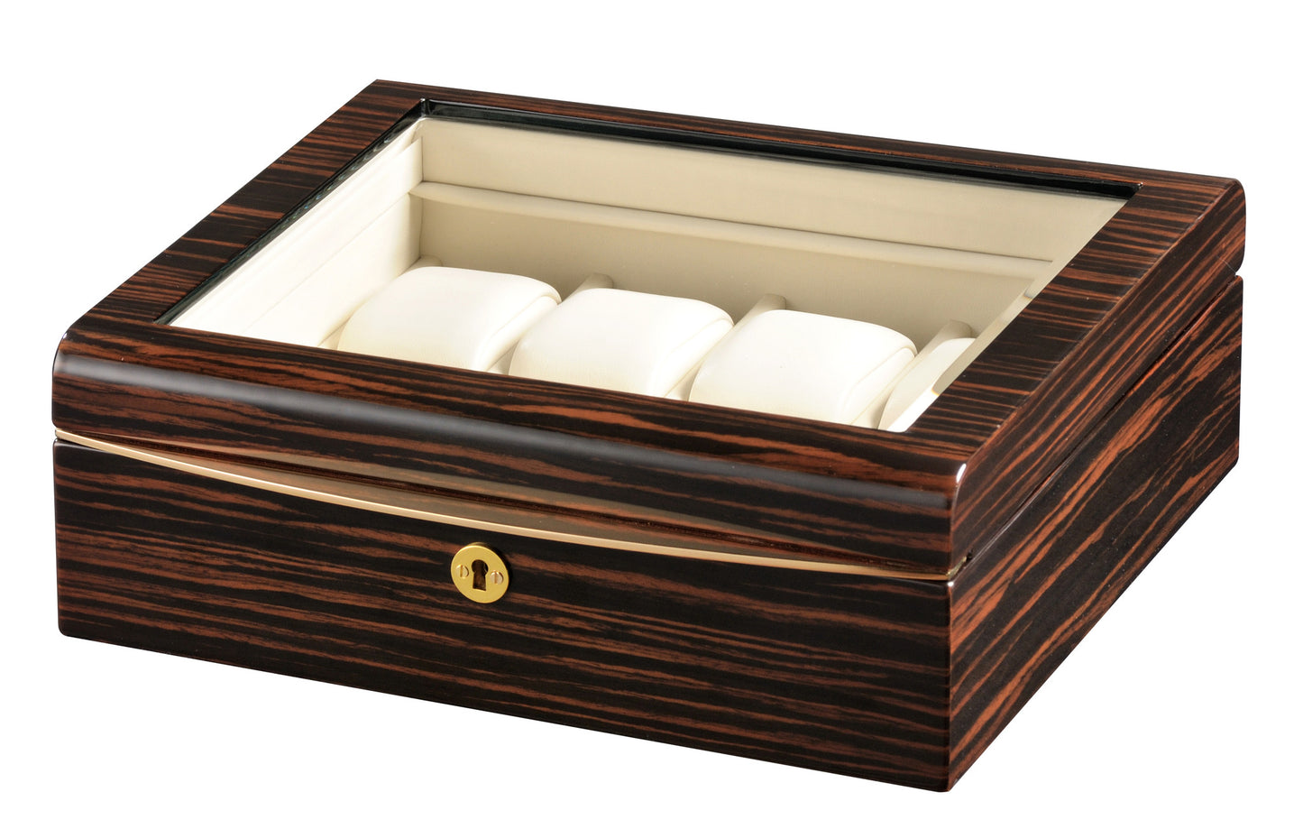 Volta Ebony Wood Watch Case w/ Cream Interior - Watch Box Co. - 2