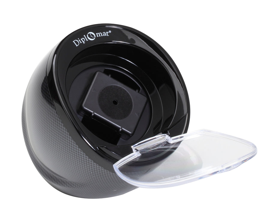 Diplomat Carbon Fiber Single Watch Winder - Watch Box Co. - 1