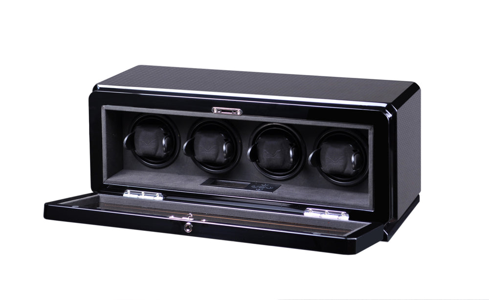 Volta Carbon Fiber Four Watch Winder - Watch Box Co. - 2