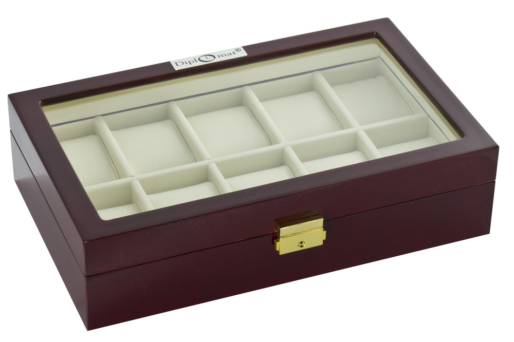 (10) Diplomat RoseWood Watch Box - Watch Box Co. - 2