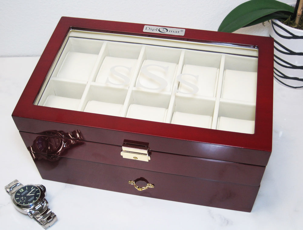 
                  
                    (20) Diplomat Glossy Rosewood Watch Box - Watch Box Co. - 4
                  
                