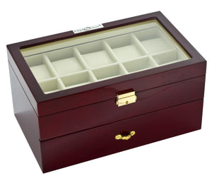 (20) Diplomat Glossy Rosewood Watch Box - Watch Box Co. - 2