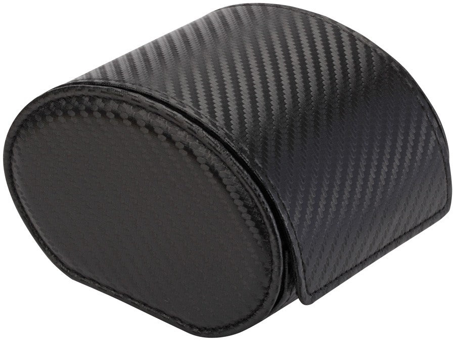 Single Carbon Fiber Pattern Leather Watch Travel Case by Watch Box Co.