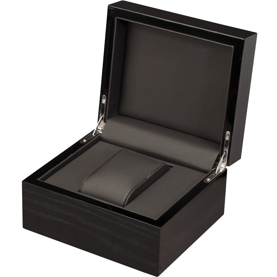 Single Black Mahogany Wood Watch Box