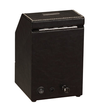 Diplomat Black Leather Single Watch Winder with Stitch Trim - Watch Box Co. - 3