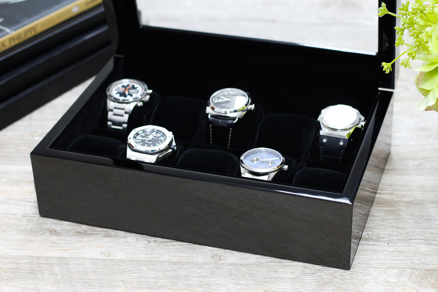 
                  
                    (10) Carbon Fiber Watch Box with Glass Top
                  
                