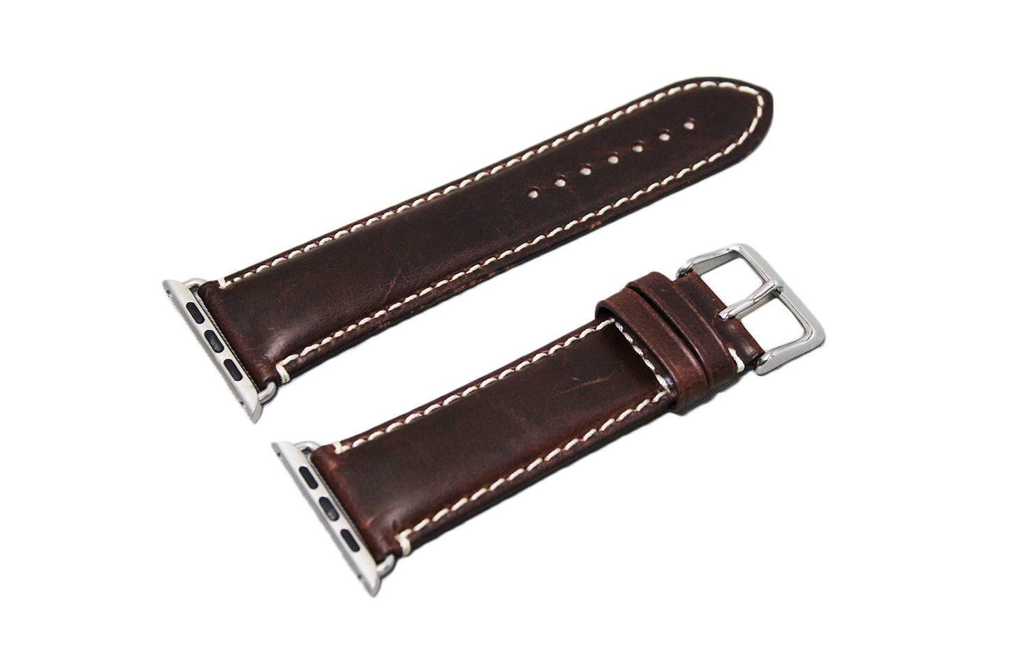 
                  
                    Mitri Genuine Leather Brown Watch Strap With Contrast Stitching For Apple Watch - Watch Box Co. - 3
                  
                