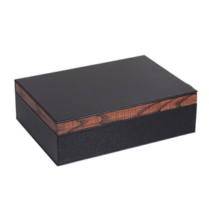 10 Carbon Fiber Watch Box with Wood Grain Trim